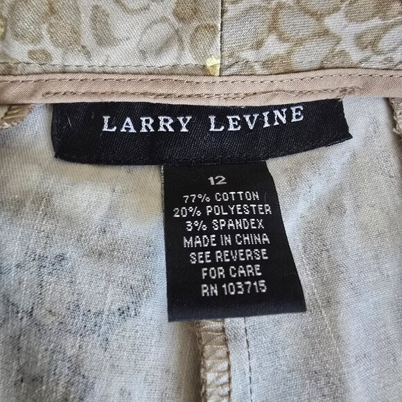 Larry Levine Snakeskin Print Trousers Grey Black Stretch Cotton Pants Size 12 - Picture 15 of 16